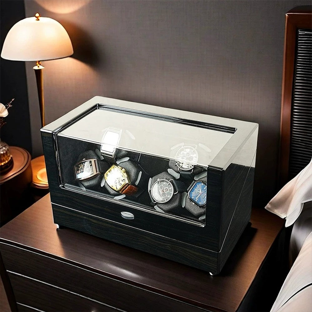 Remontoir Balancier 6 montres sans tiroir, laque façon ébène