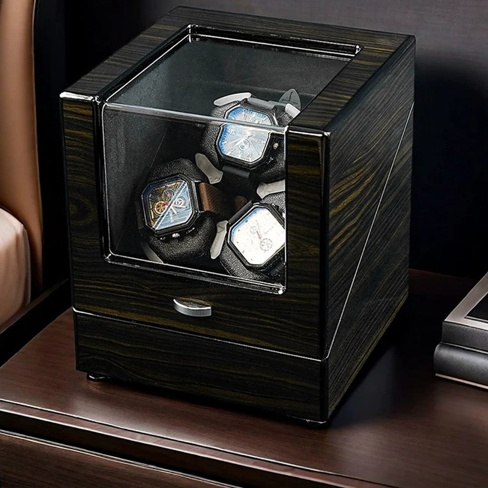 Remontoir Balancier 3 montres sans tiroir, laque façon ébène
