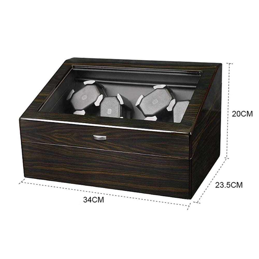 Dimensions du remontoir Balancier 6 montres avec tiroir : 34 × 23,5 × 20 cm