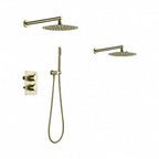 Thermel – douche encastrée, or brossé