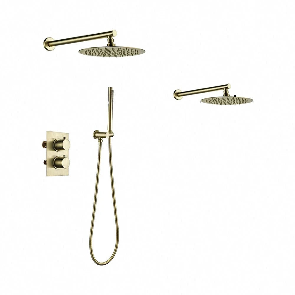 Thermel – douche encastrée, or brossé