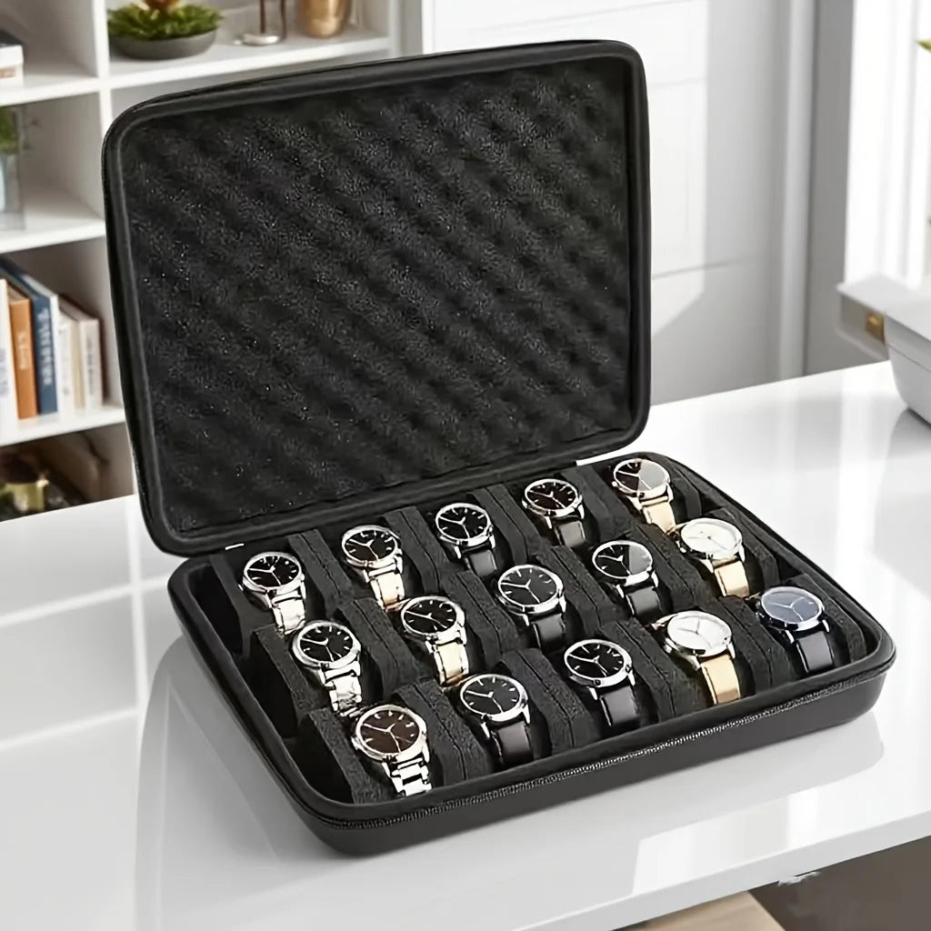 Coffret Transat ouvert, montres sur leurs coussins