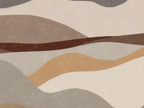 Papier peint panoramique Dunes abstraites taupe et sable : détail du motif, strates de dunes taupe et sable