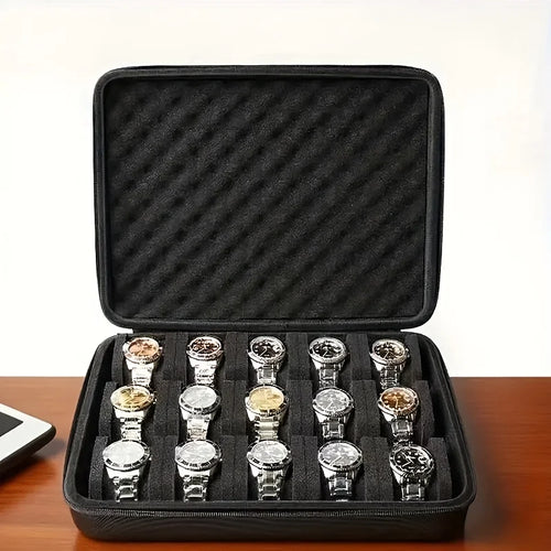 Coffret Transat ouvert, quinze montres rangées