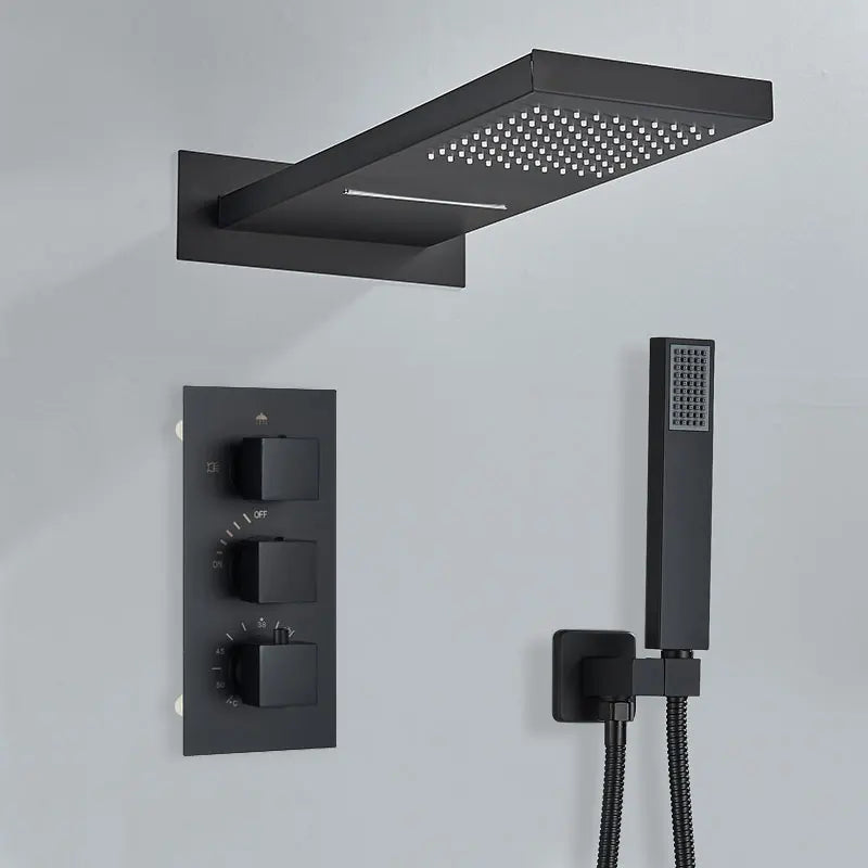 Cascane – douche encastrée, noir mat