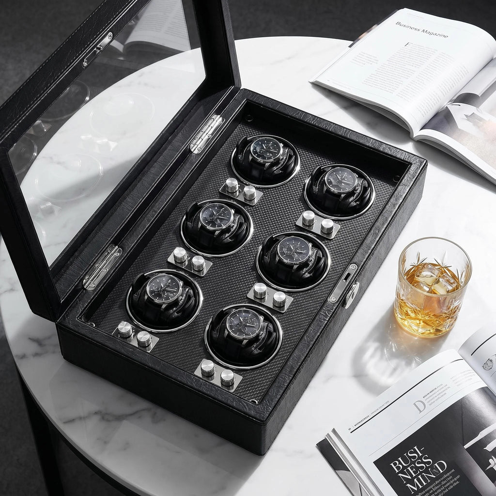 Remontoir Barillet 6 montres posé sur une table, vu de dessus