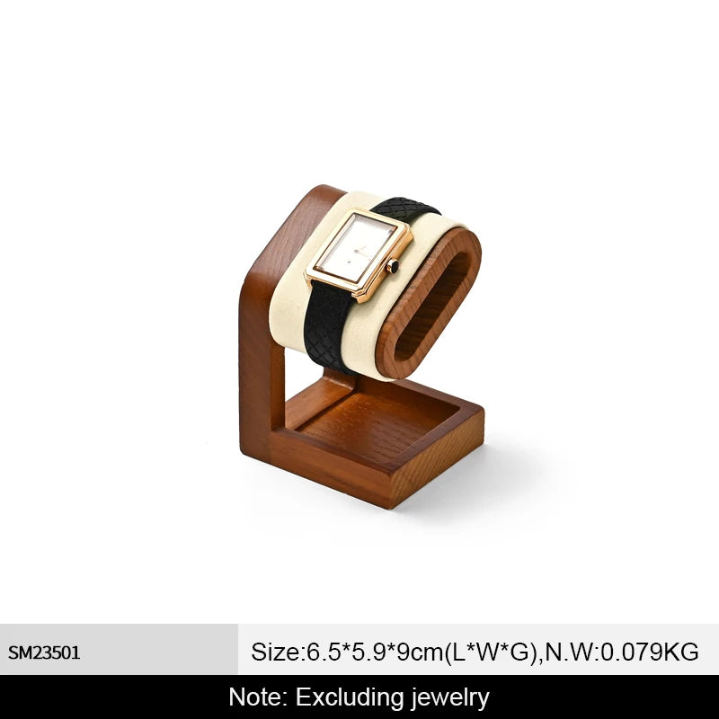 Présentoir Carrure berceau, une montre, suédine beige