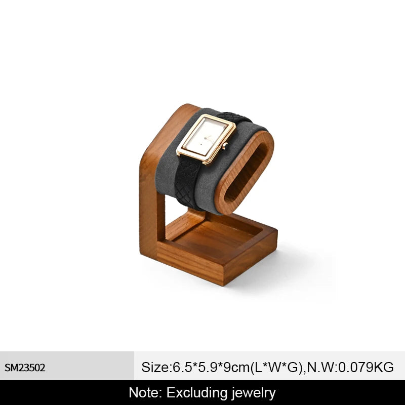 Présentoir Carrure berceau, une montre, suédine grise
