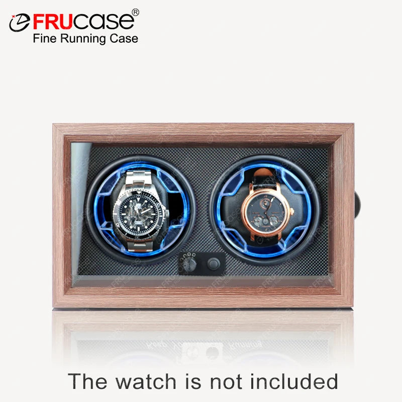 Remontoir Aiguille deux montres, façon noyer, commandes noires