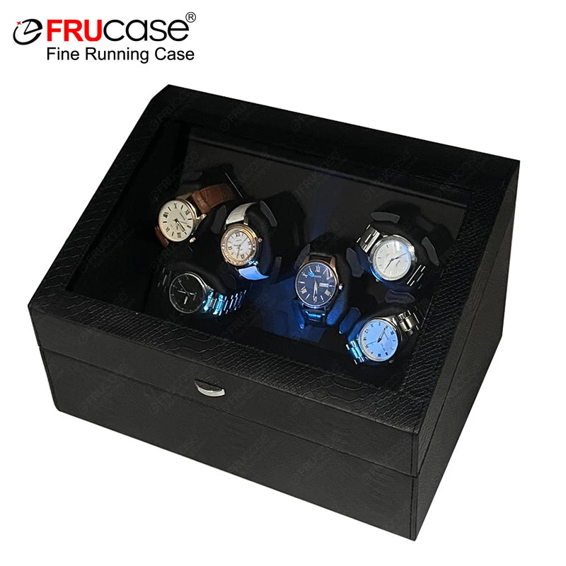 Remontoir Régulateur en coffret, six montres en rotation