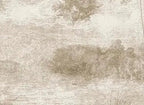 Papier peint panoramique Étang gravé dans la forêt sépia : détail du motif, étang et bosquets
