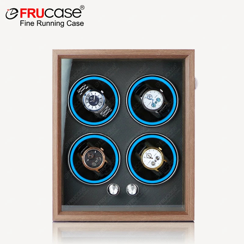 Remontoir Fusée quatre montres, façon noyer