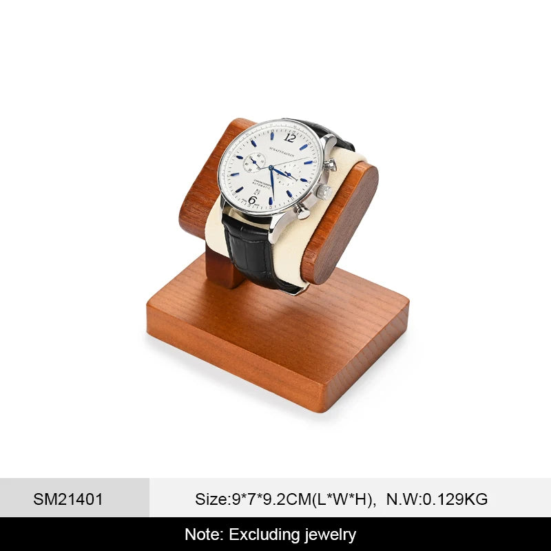 Présentoir Carrure chevalet, une montre, suédine beige