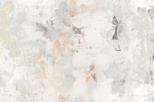 Papier peint effet chaux peinte ivoire : vue du motif, chaux peinte ivoire aux touches grège, sable et gris perle