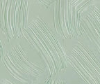 Papier peint effet plâtre peigné vert sauge : détail de la matière, stries du plâtre peigné vert sauge