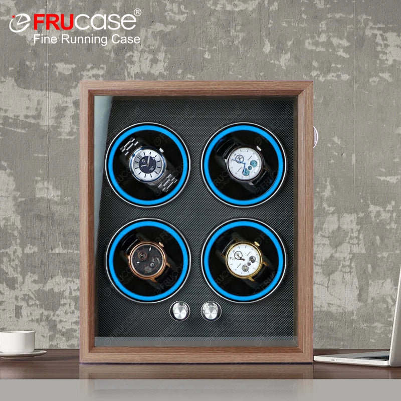 Remontoir Fusée quatre montres, anneaux éclairés