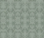 Papier peint effet damas estompé vert sauge : détail de la matière, damas ton sur ton vert sauge