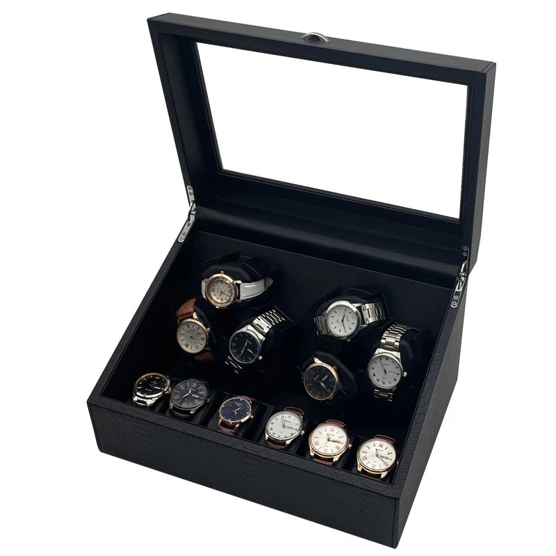 Remontoir Ancre ouvert, six montres sur les plateaux et six en rangement