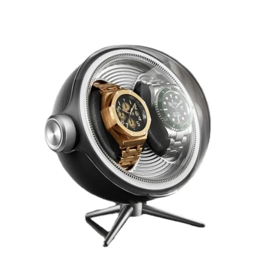Remontoir Lunette une montre, capsule noire sur son trépied