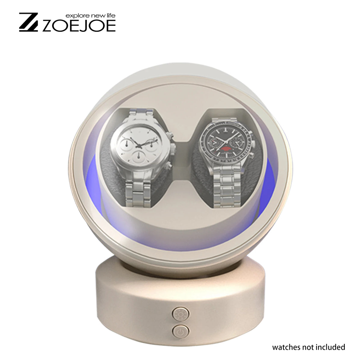 Remontoir Cabochon deux montres, finition blanche