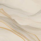 Papier peint panoramique Montagnes aquarelle ocre et ardoise : détail du motif, voiles de couleur sable soulignés d'un trait fin