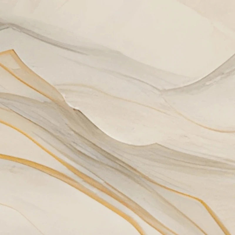 Papier peint panoramique Montagnes aquarelle ocre et ardoise : détail du motif, voiles de couleur sable soulignés d'un trait fin