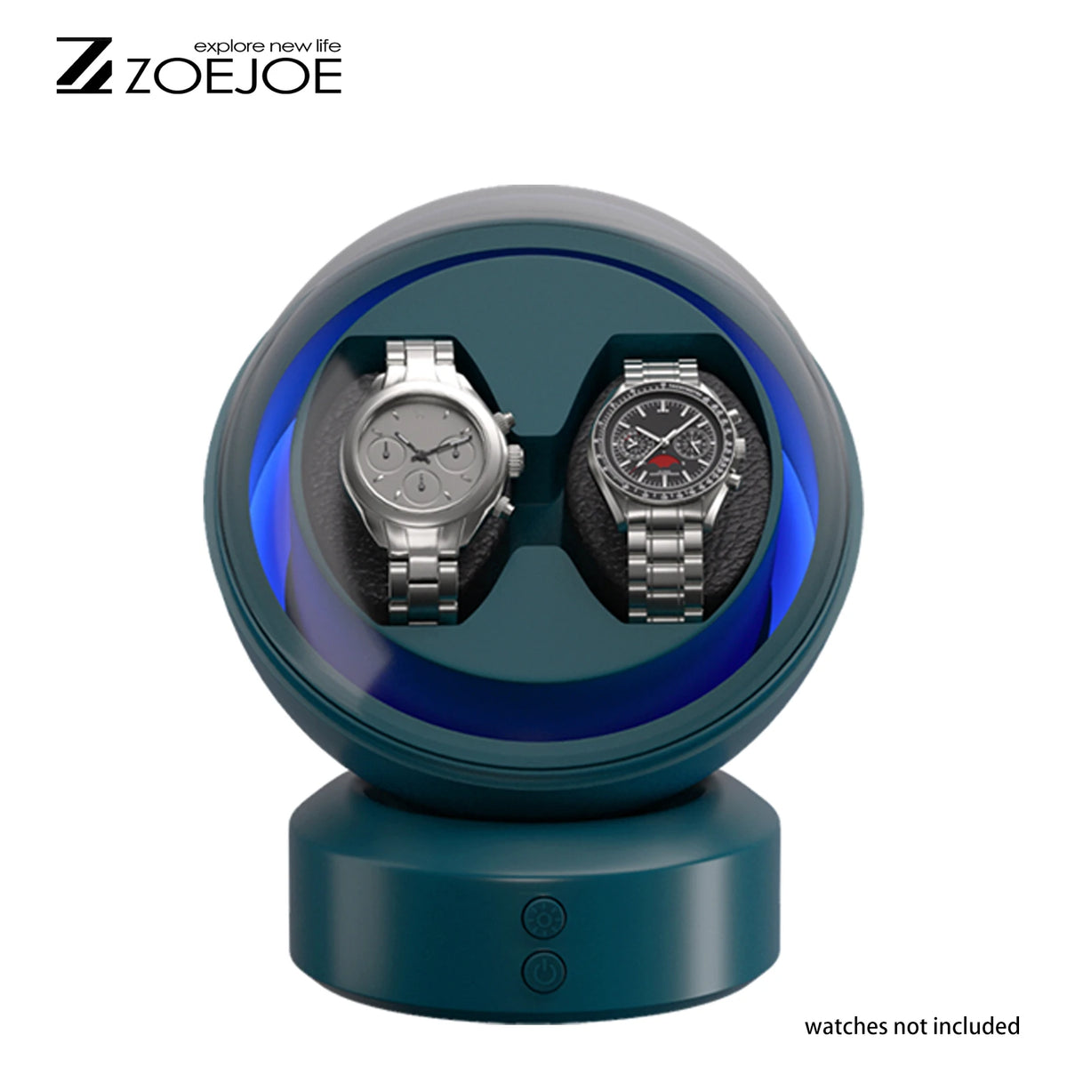 Remontoir Cabochon deux montres, finition verte