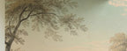 Papier peint panoramique Parc peint à l'anglaise : détail du motif, ramure d'un grand arbre sur ciel clair