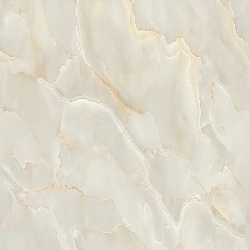 Papier peint effet marbre ivoire : vue à plat du motif, effet marbre crème à veines beige