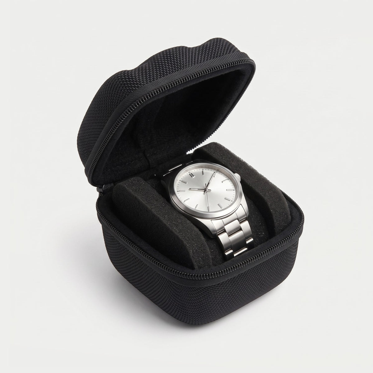 Coffret Écrin une montre, noir, une montre en place
