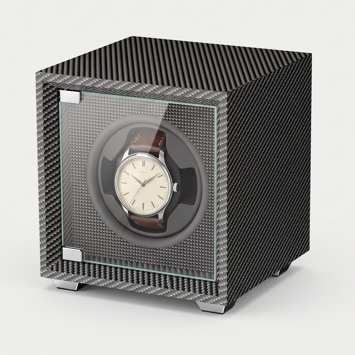 Remontoir Calibre une montre, façon carbone, une montre sur son coussin