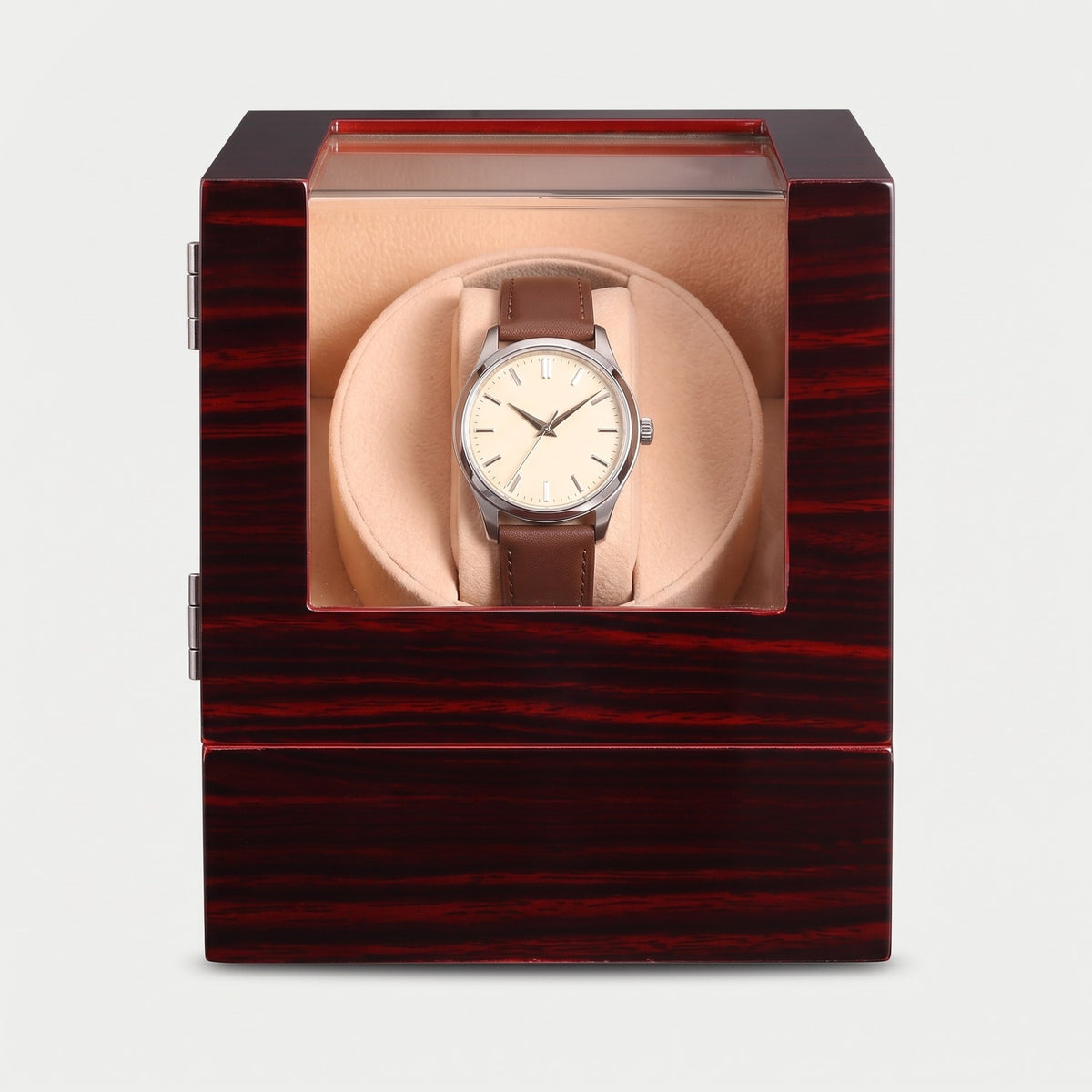 Remontoir Couronne une montre, bois foncé, une montre sur son coussin